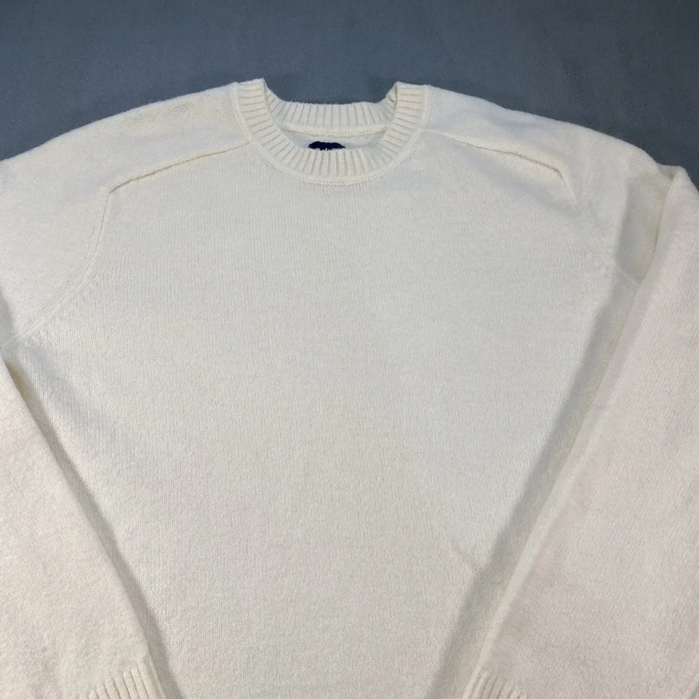 Gap Mens Pullover Knit Sweater Ivory XL Preppy